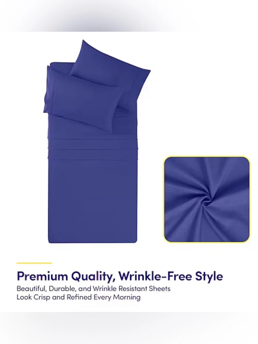 Sweet Home King 4-Piece Sheet Set in Royal Blue NIP
